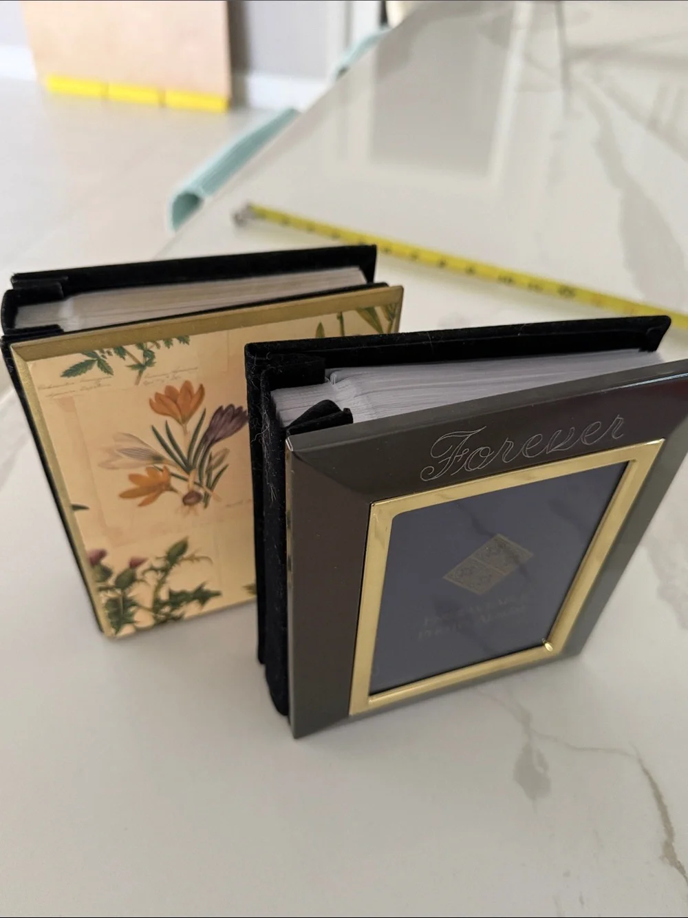 Photo Album frame - engraved with forever friends and floral wood cover album